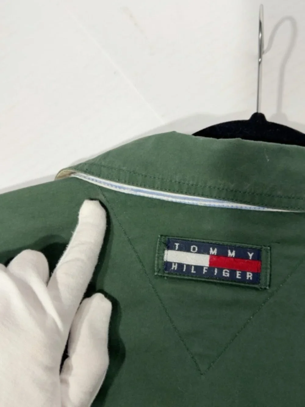 Tommy Hilfiger Vintage Green Harrington Jacket Men’s XL Flag Logo